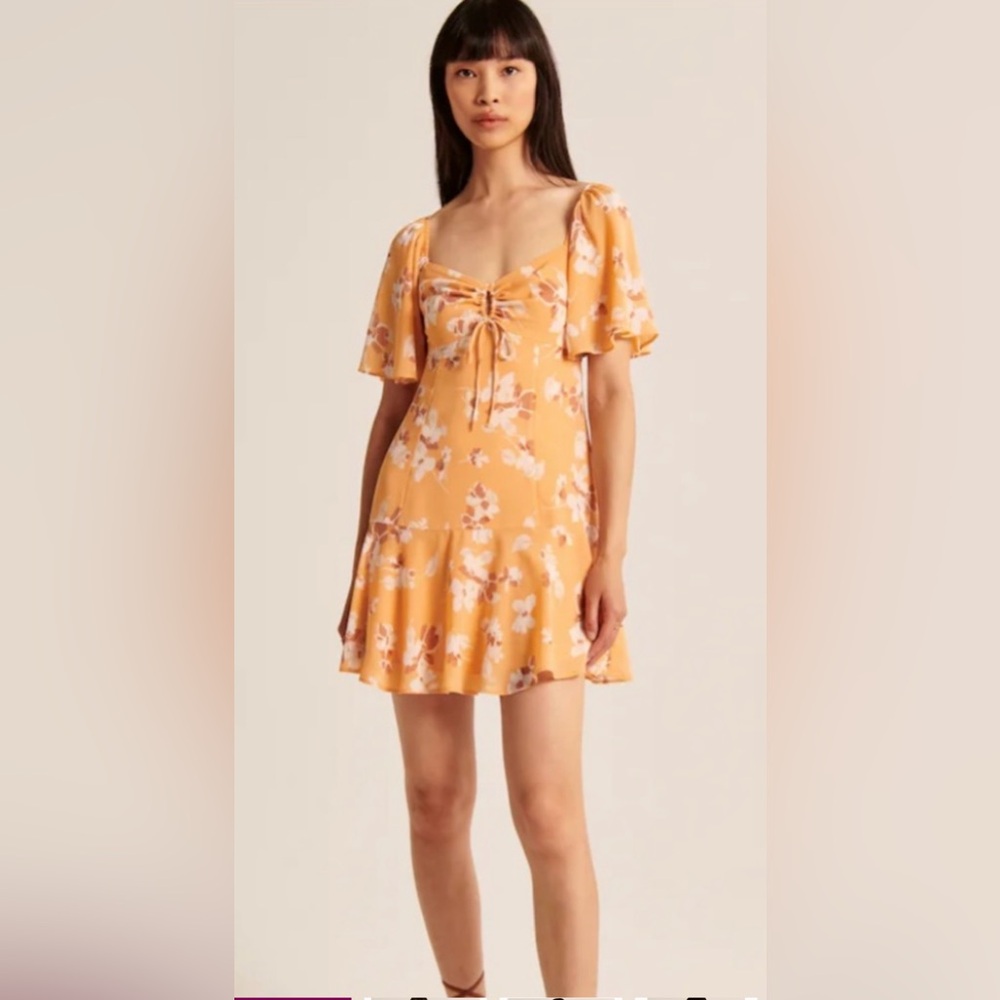 Abercrombie& Fitch Flutter Sleeve Keyhole Mini Dress Size M